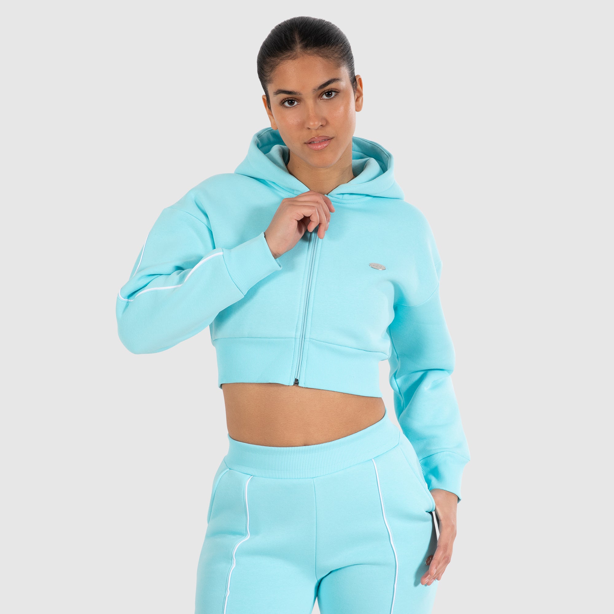 Baby blue crop top hoodie online