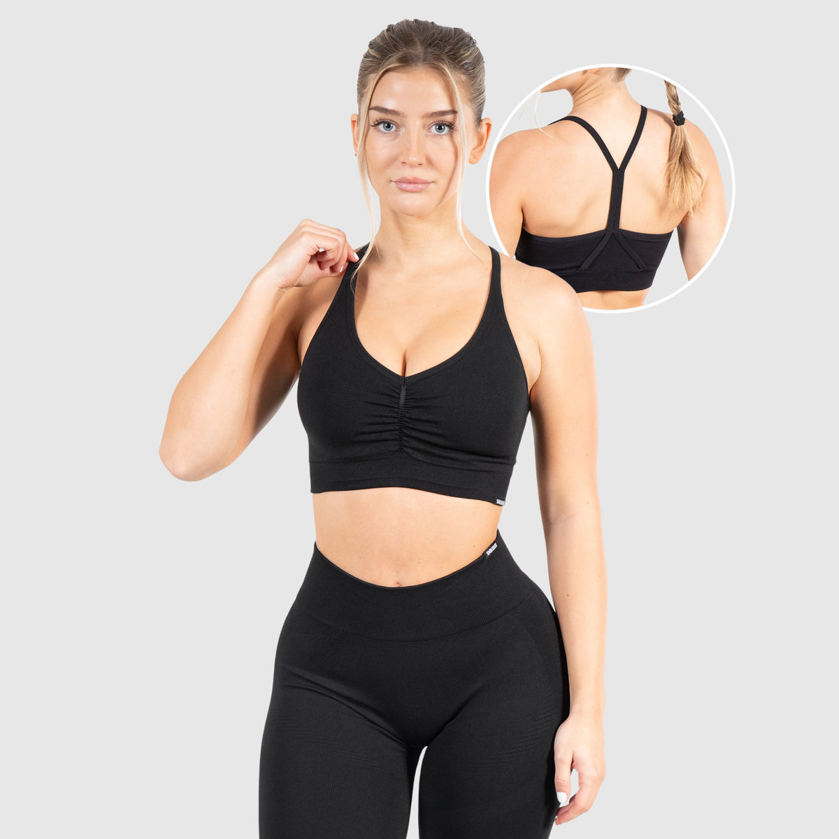Smilodox Sport-BH Hailey Scrunch, Push Up BH Shaped Fit, Blickdicht, herausnehmbare Cups BH ohne Bügel, verstellbare Träger Bustier, Yoga, Fitness & Training