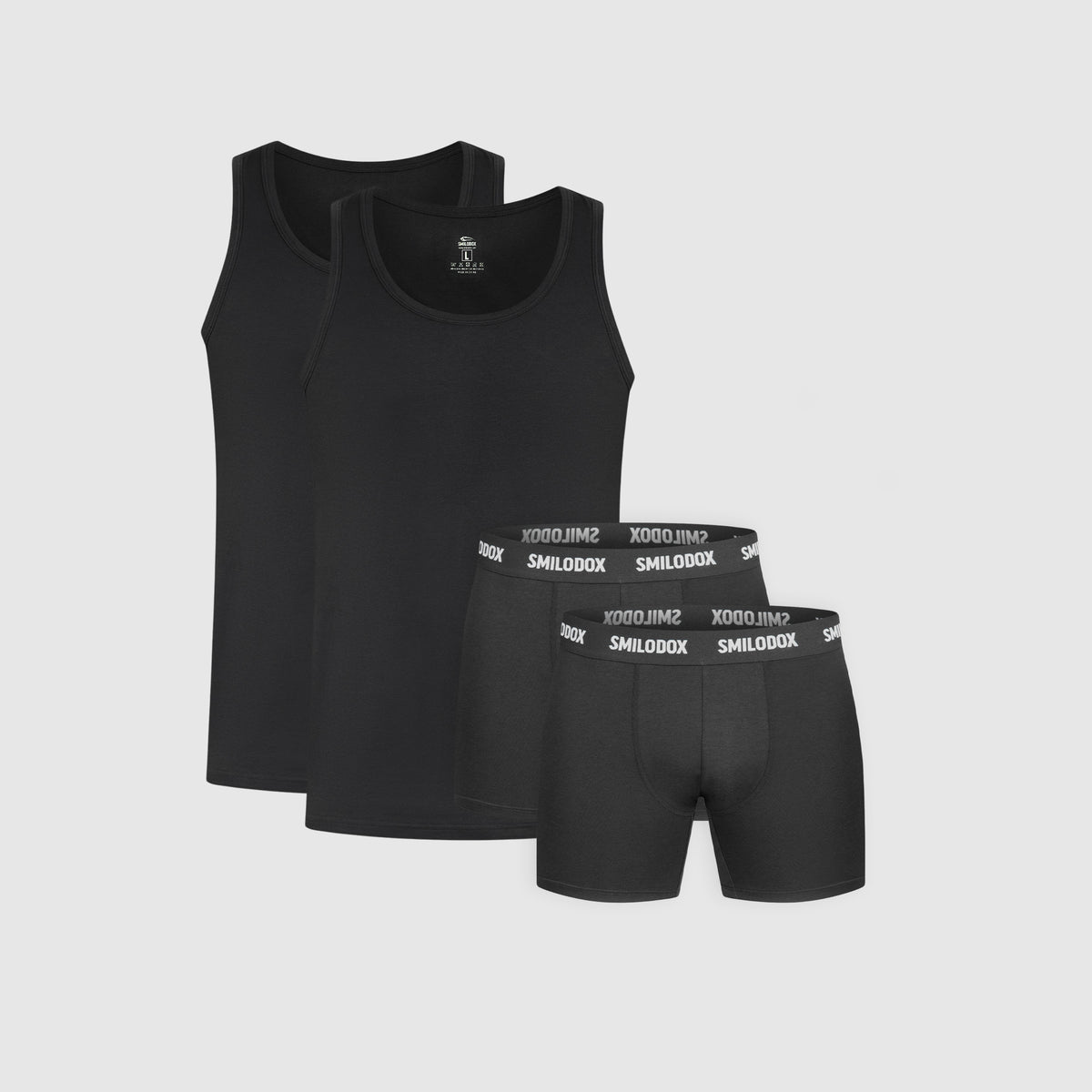 Modal Boxershorts & Unterhemd 2er Pack - Schwarz / S